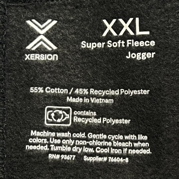 Xersion Women's Super Soft Fleece Black Jogger Size XXL Drawstring Mid Rise NWT - Picture 6 of 10